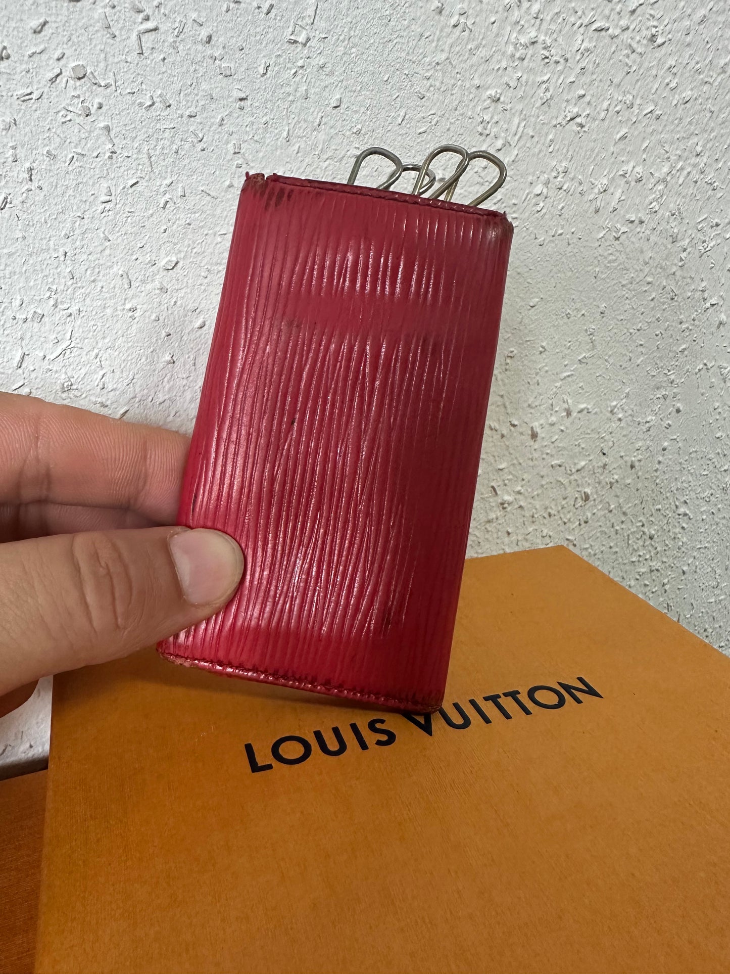 Louis Vuitton Schlüsseletui Epi rot