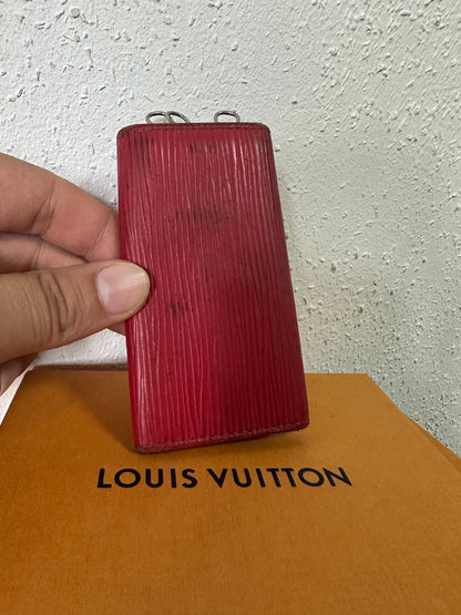 Louis Vuitton Schlüsseletui Epi Leder rot